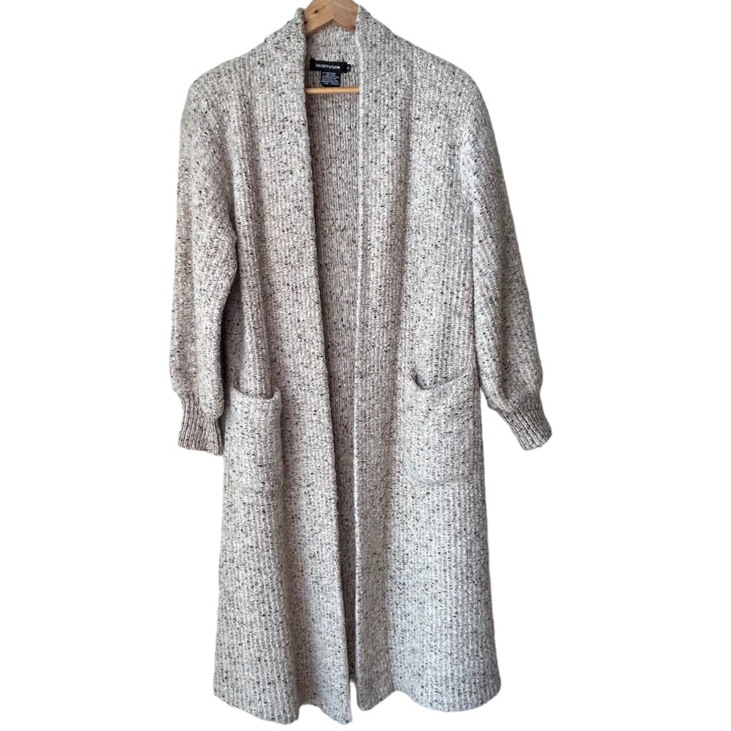 IB Diffusion Cardigan Duster Sweater Vintage Mohair Blend Taupe Beige Size S